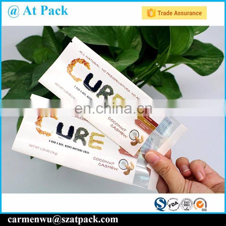 Custom printed back side seal heat sealable candy bar wrapper