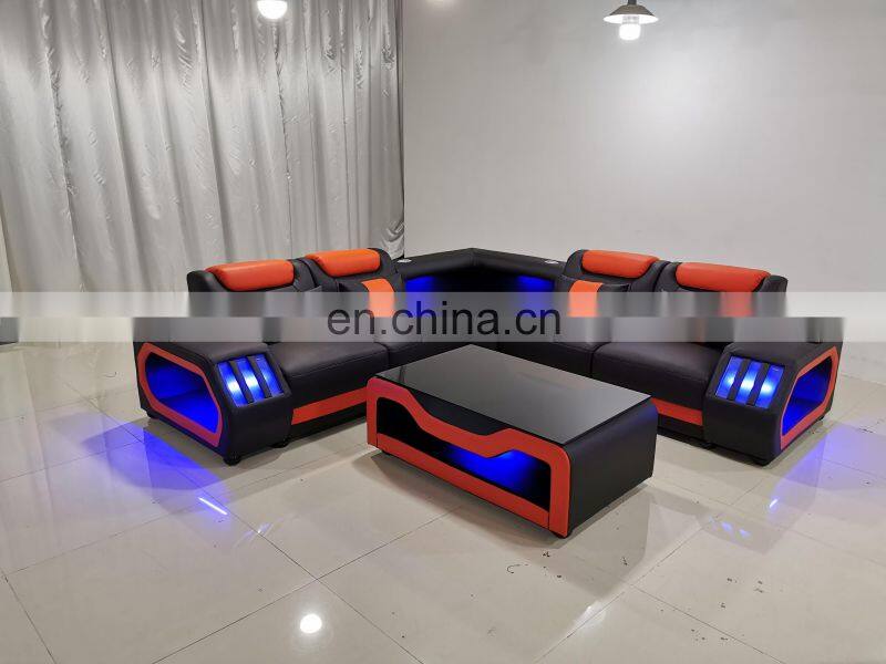LED light cheap sofa set furniture living room sofas