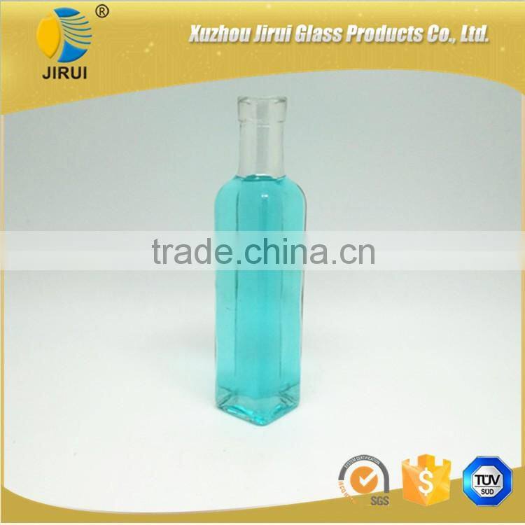 2016 250ml Square Shape Clear Glass Olive Oil Bottle