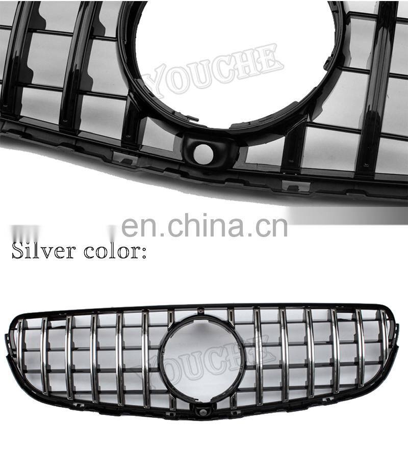 AMG GT R style front grille mesh hood for Mercedes Benz GLC class W253 X253 2016-2019 W253 ABS grill