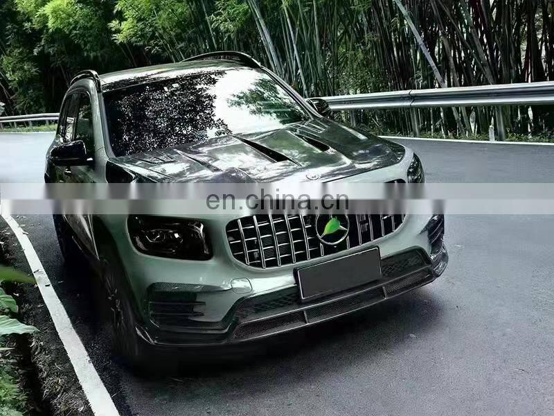 Runde Carbon Fiber For Mercedes-Benz GLB X247 Body Kit Front Lip Rear Lip Hood Cover Grille Exhaust Wind Knife Mirror Shell