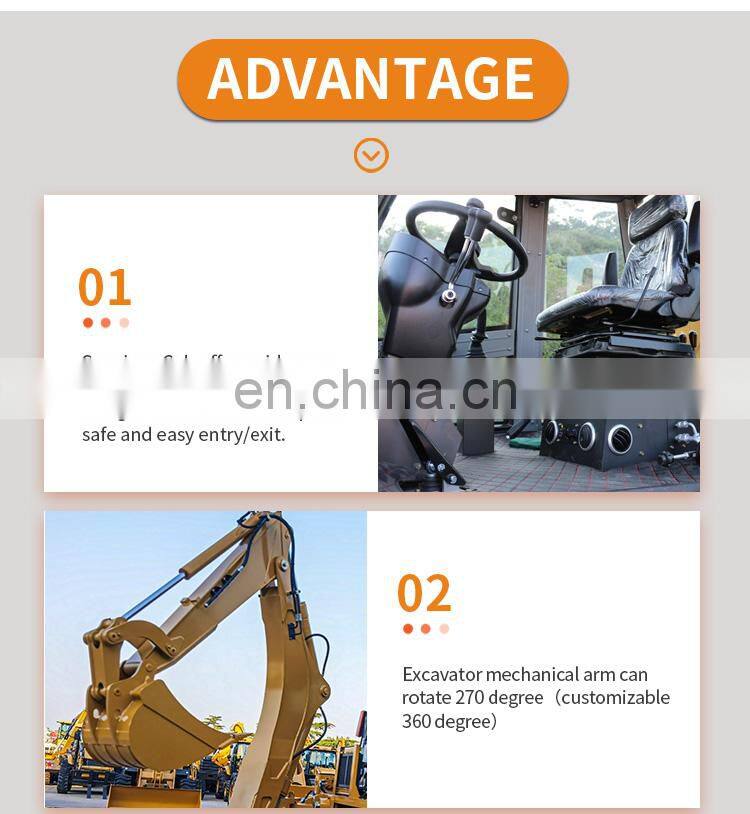 Cheap price WZ40-30 small min wheel 4x4 compact 1.1m3 bucket capacity mini retroexcavadora