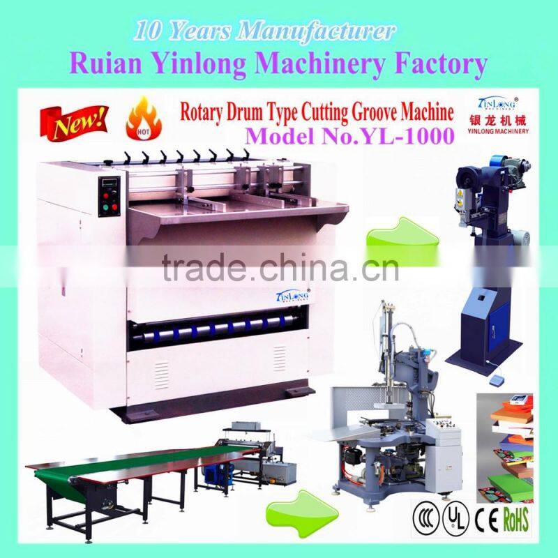 YL-1000 Series Electric Rotory Drum (V+U+L) Type Groove Cutting Machine Product Line for Gaine Box