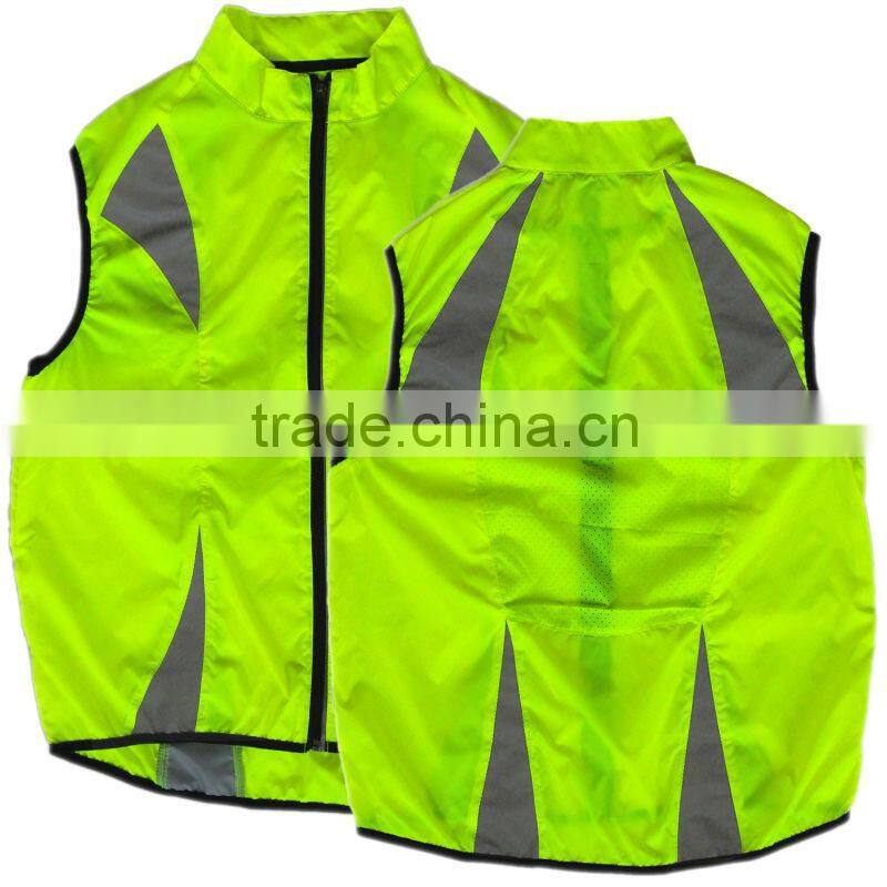 High visibility reflective safety vest running vest EN1150