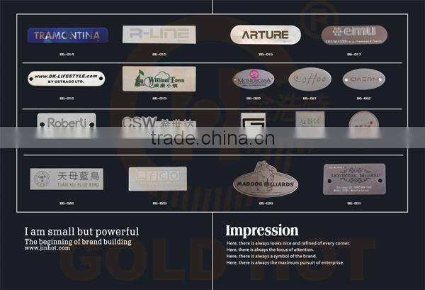 High Quality custom metal hang tag with letters Accept Paypal