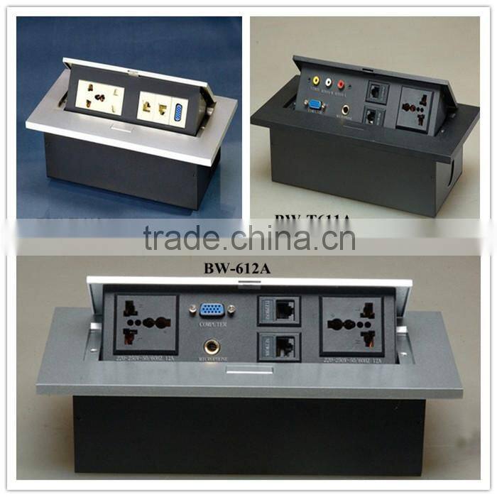 BW-T612 Office Furniture Tabletop Switch Socket/Pop Up Desk Power Outlet For Conference Table