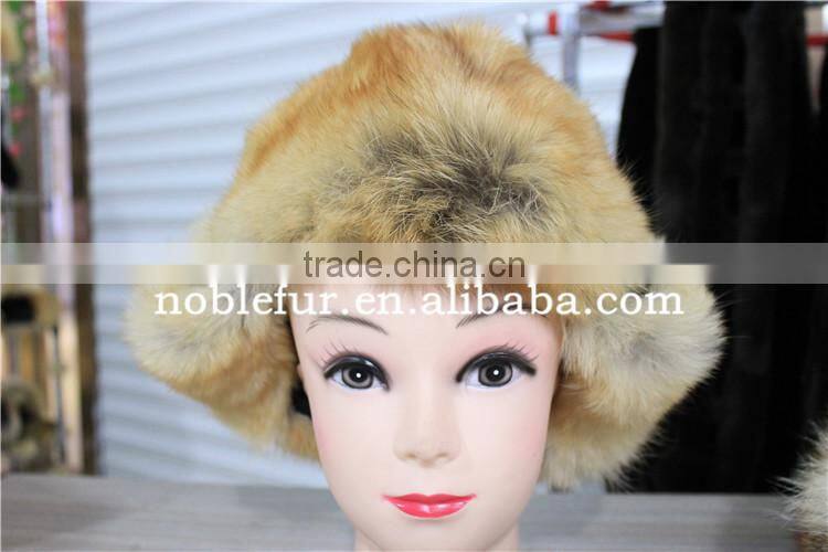 Natural Color genuine bomber fur hat real dog fur hat with ear flaps Keep warm