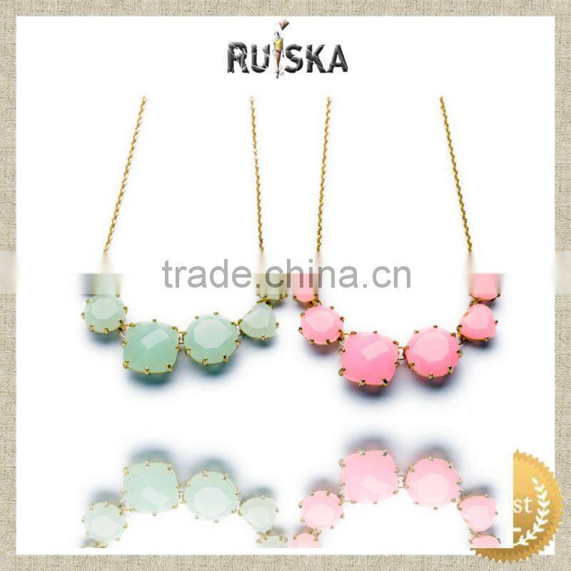 Crystal Lovely Girls Fresh Mint Color Necklace