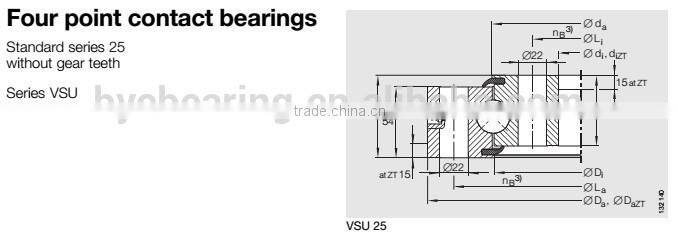 Four Contact Ball Slewing Bearing VSU250755 for CNC equipment
