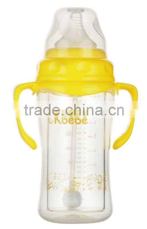 180ml / 6oz A-1077 Disposable Juice Bottle Anti-explosion High Borosilicate Glass Milk Baby Feeding Bottle Green