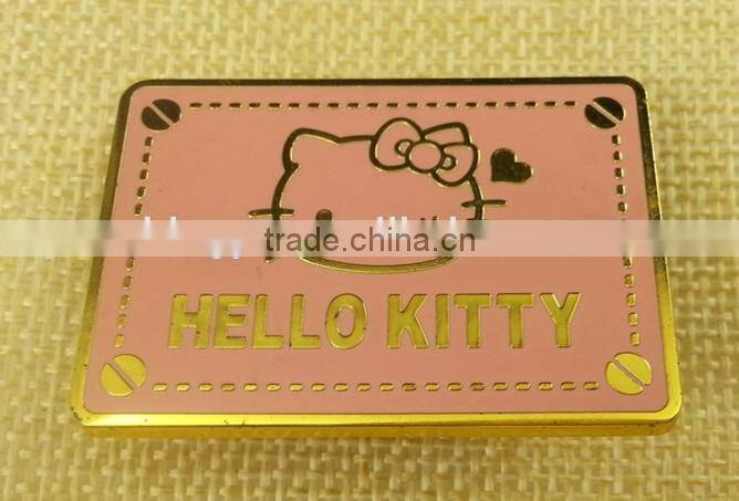 2015 New Arrive Retangle Shape Enamelled Metal Badgs For Shoe and handbag--15669