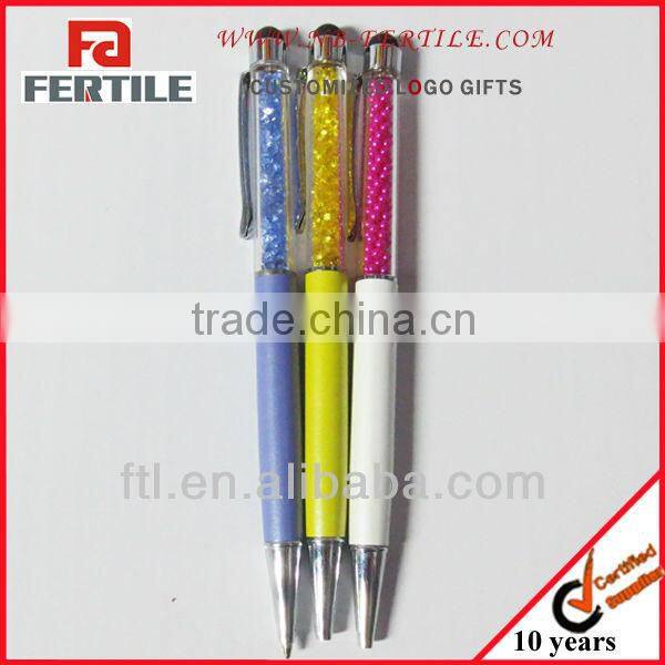 Promotional seeshell plastic ballpen with color bead insert