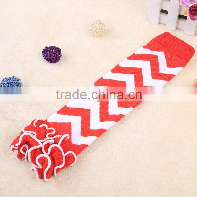 New baby leg warmers with ruffles and good quality cotton legging chevron ruffle leg warmers infant socks leggings LW-23