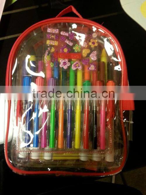 2015 Transparent PVC Stationery School Back Bag