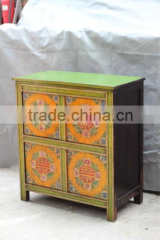 Chinese Tibet furniture hand painted cabinet
