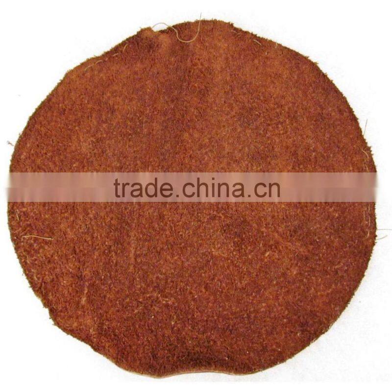 Custom debossed ,embossed round brown leather patch for jeans