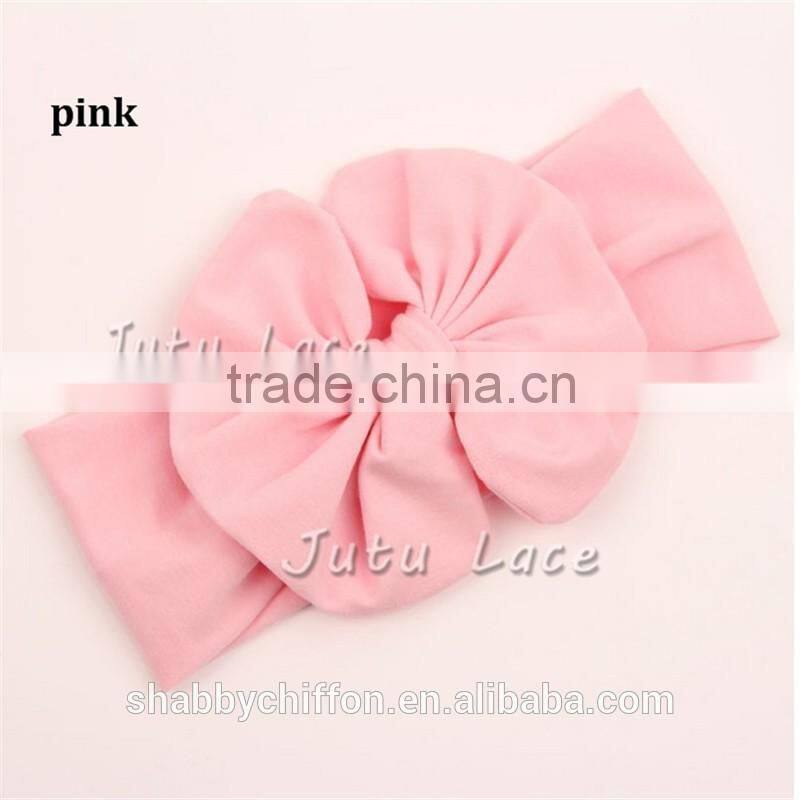 High quality cotton fabric large bow headband top quality hair accessories baby girls headwrap