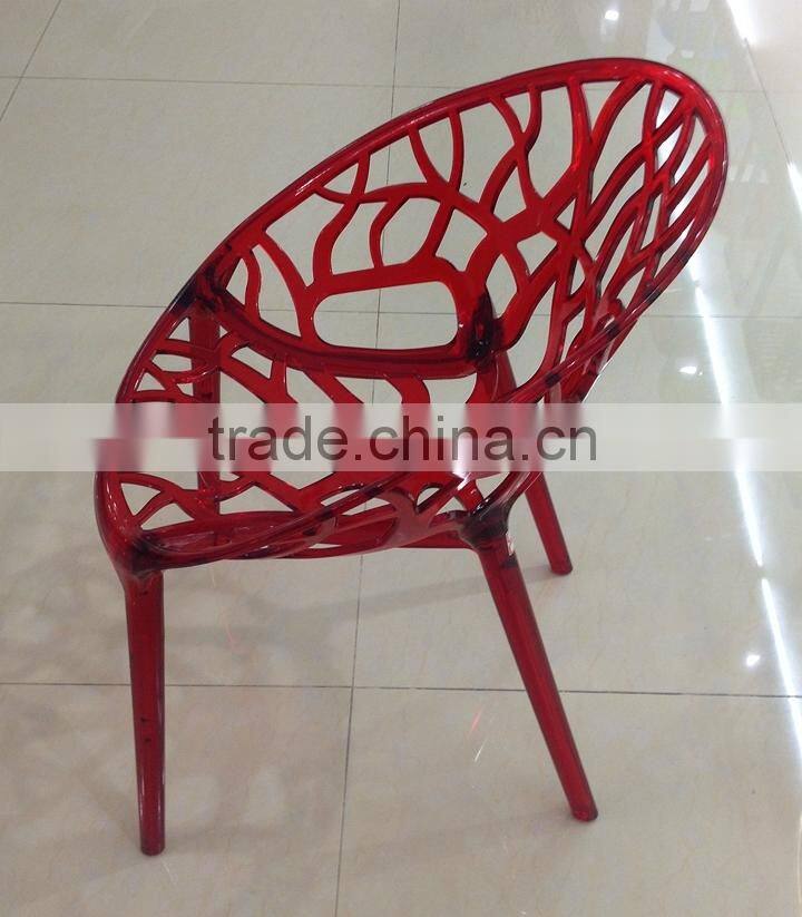 Unique design outdoor furniture leisure style Polycarbonate PLASTIC GARDEN CHAIR