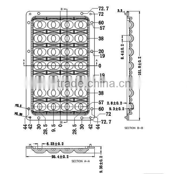 28w 56w 70x140 degree LED lens with mounted LED for E40 lights