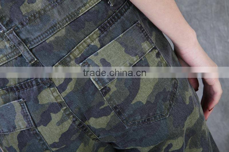 2016 Women Military camo Rompers and Overalls long Camouflage Jumpsuits