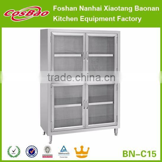 Commercial Stainless Steel Kitchen Cabinet With Sliding Doors And Backsplash BN-C01