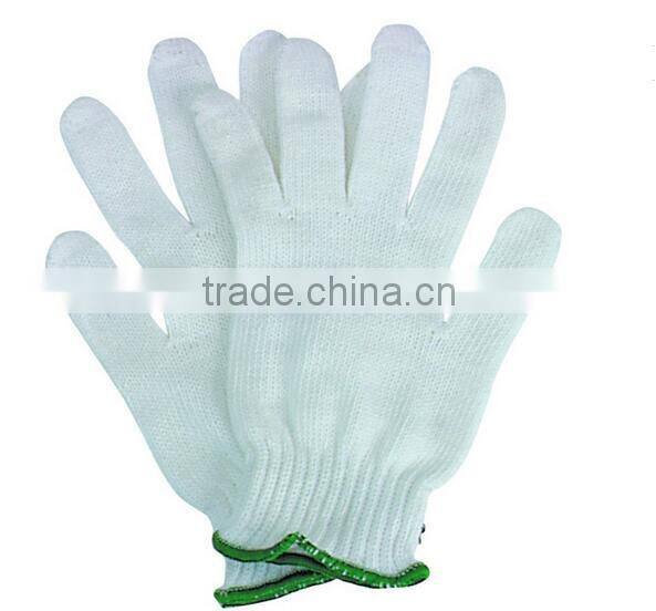 fashion button cuff organic dermatological cotton thin white knitted cotton gloves
