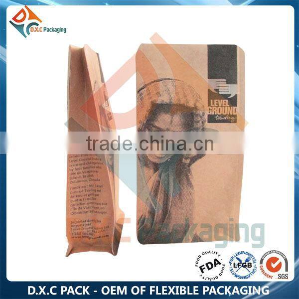 Food Safe Custom Kraft Paper Foil Bag Free-standing