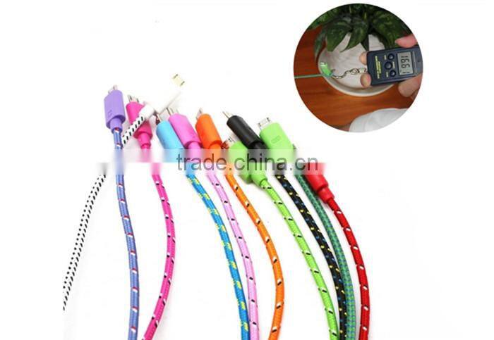 Standard USB Type and Mobile Phone Use Fabric Braided USB Charger Cable 1M 2M