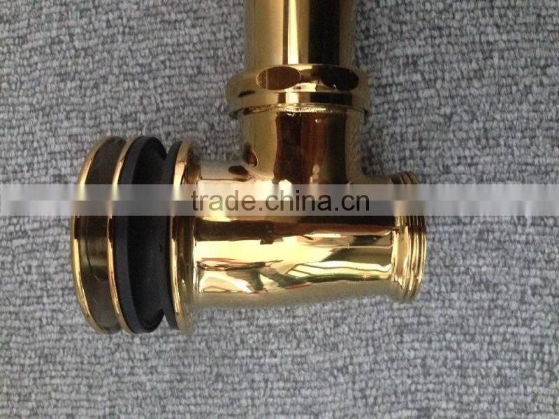 gold plate brass drainer used for bath overflow hole and waste drain hole