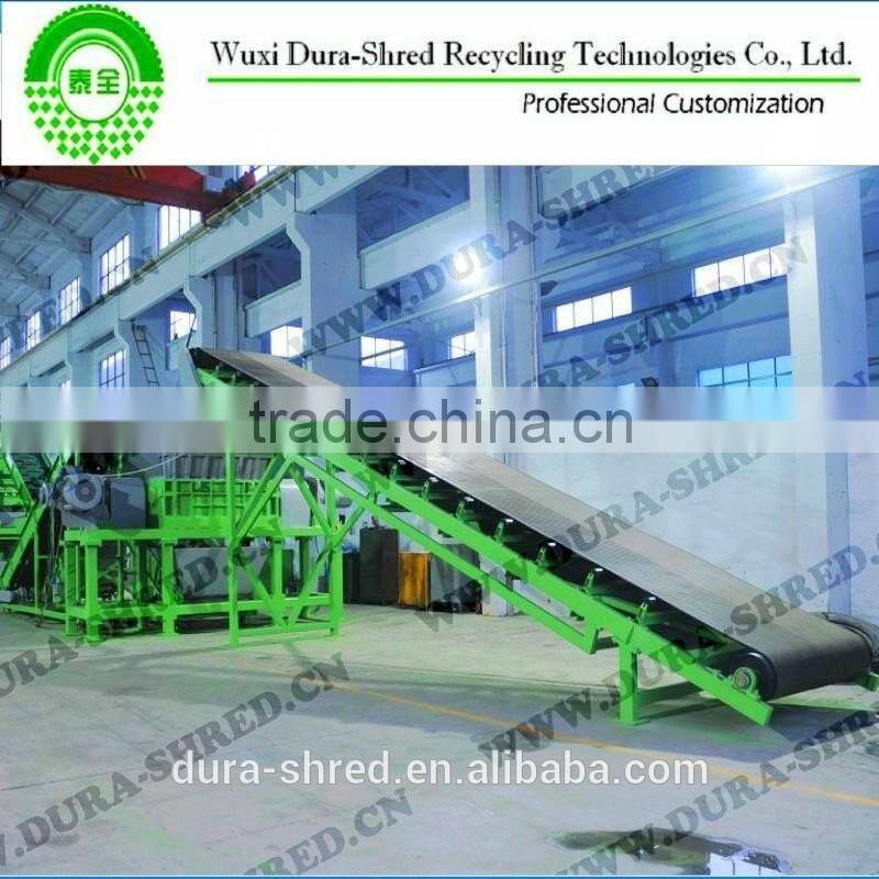 Low RPM double shaft shredder machine for rubber chips