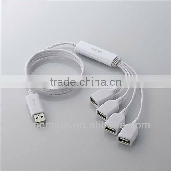 True High-Speed USB 2.0 4-Port Hub Splitter Cable Adapter for Laptop PC