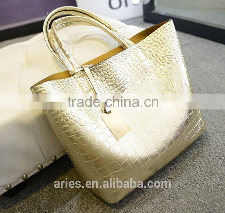 new 2015 Selling Women PU Leather Handbag,Tote Shoulder Bags large capacity PU weave bags fashion design