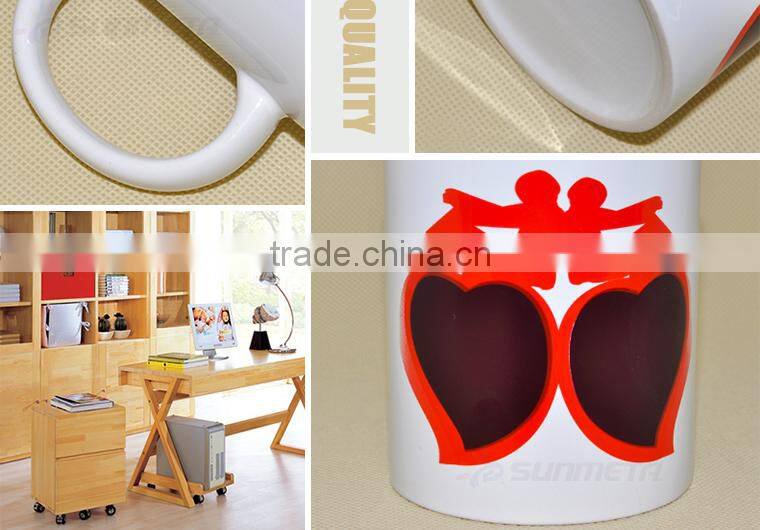 sublimation coated ceramic magic mug, Yiwu factory directly supply