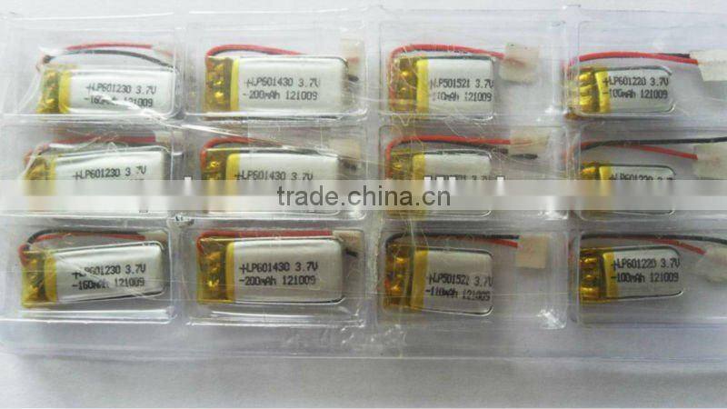 li-polymer battery 3.7v with 230mah Use for GPS, Portable DVD, PDA