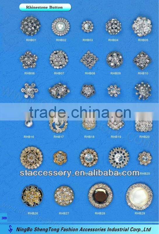 New decorative crystal acrylic buttons metal rhinestone buttons wholesale