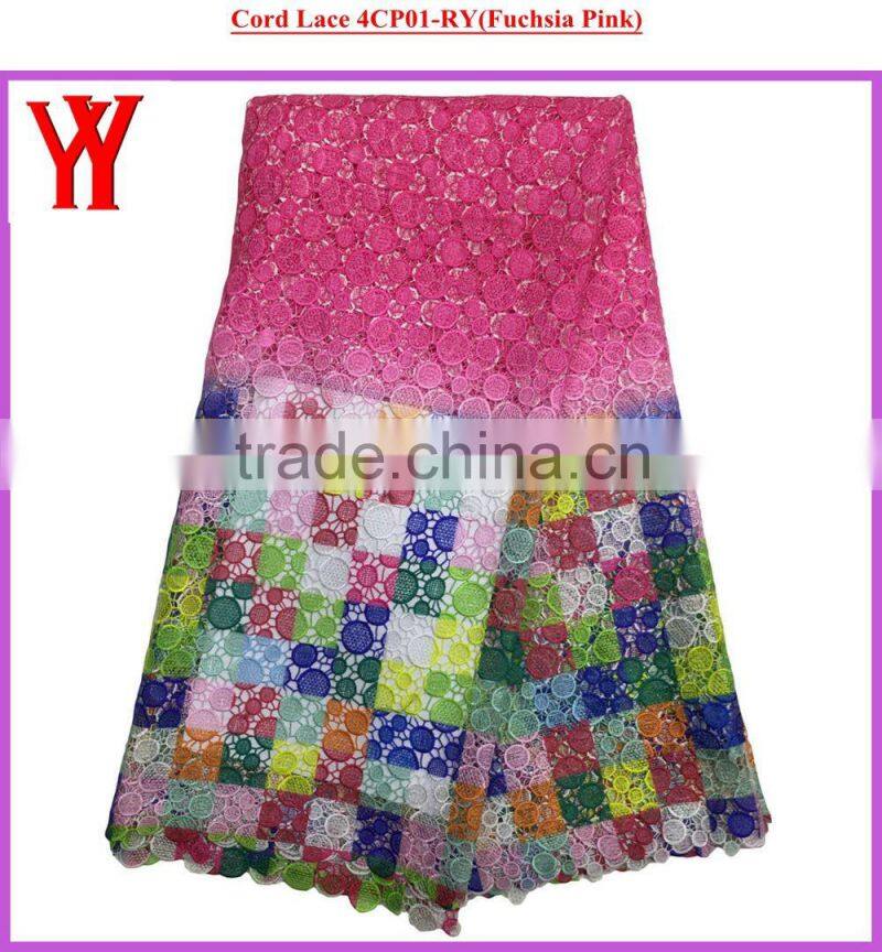 Nigerian lace fabric african cord lace samples cotton embroidered lace collar