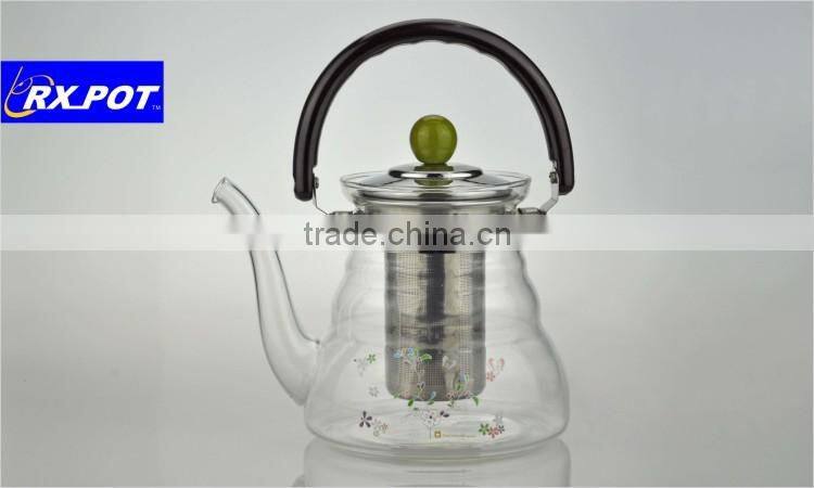 Premium Heat Resistant Glass Tea Pot with Stainless Steel filter 1100S
