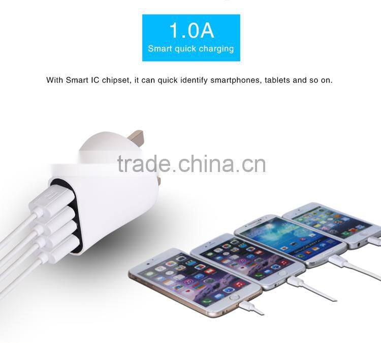 High power charger AC 5V 2A portable USB wall charger for ipad charger(T4)