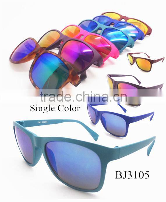 2015 Simple Hot Selling Colorful Squared Sunglasses Covering Film/With Two Colors
