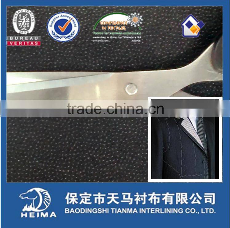 2/2 twill woven fusible interlining linings for men's suits