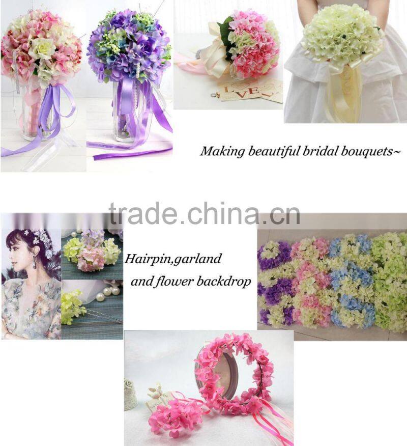 factory for sale silk hydrangea flower head