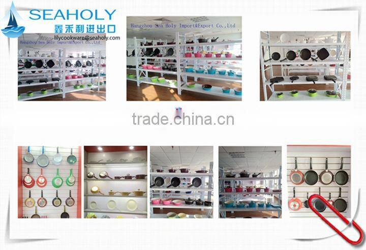 ITALY aluminum ceramic deep frying pan with induction bottom/detachable handle