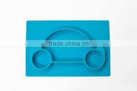 Custom BPA free Baby Feeding and Kids Dinner Frog Shaped Silicone Placemat