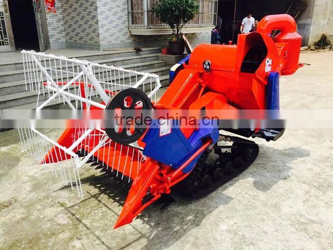 Full feed triangular crawler type mini combine harvester for paddy and dry field
