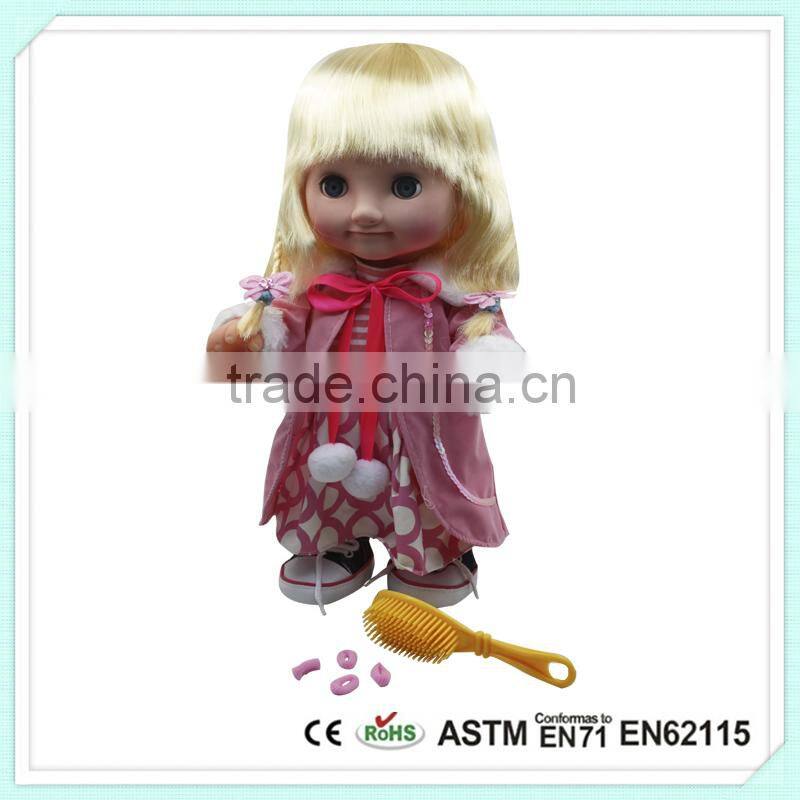 Plastic Connecting Toys Girl Dress Asian Doll 16 Inch Vinyl Doll With Fashion Dress Baby Doll