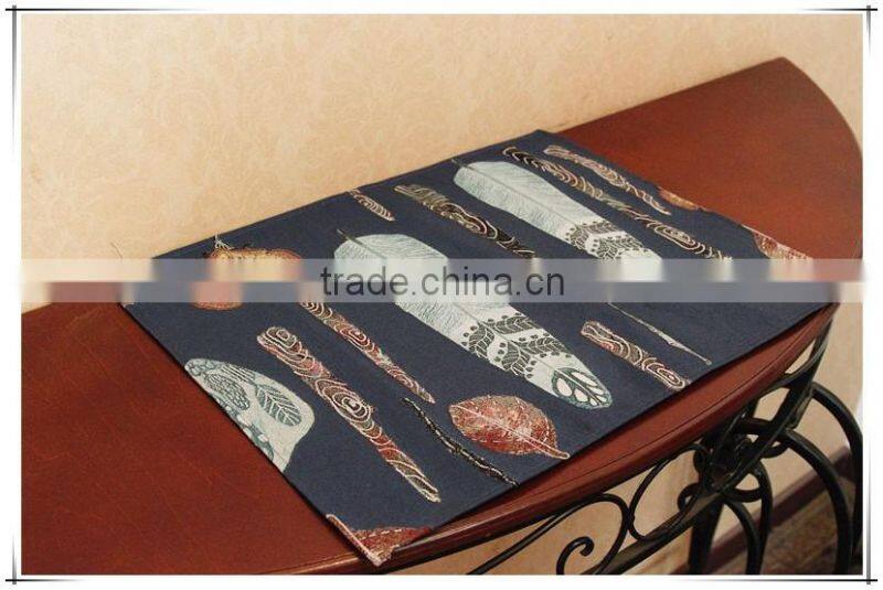 Wholesale colorful tapestry jacqaurd fabric table mats, table runners