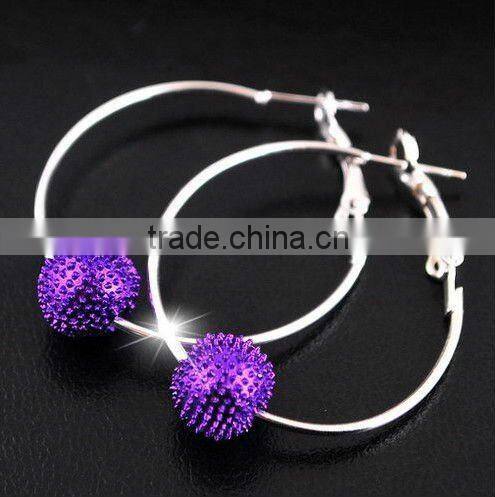Hot sale alloy ball shamballa hoop earring