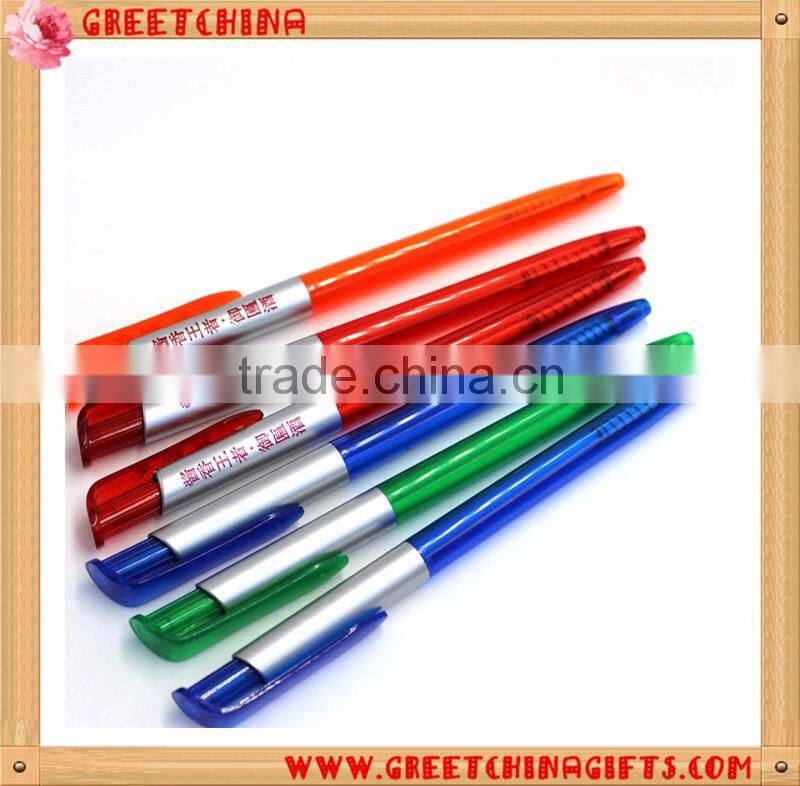 Custom Colorful Transparent Barrel Press Plastic Pen