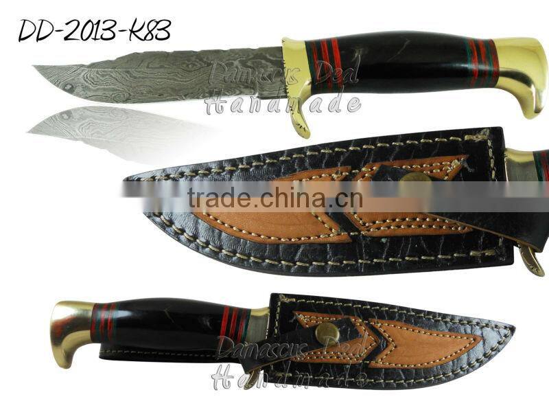 Damascus Steel Knife DD-2013-K73 Ebony Wood Handle
