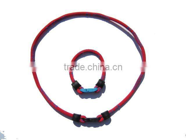 Power Energy Titanium Germanium 1 Rope Necklace & Bracelet Set
